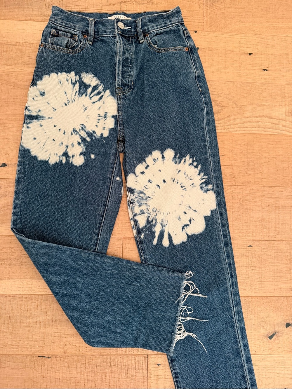 Tie-Dye Effect Dark Blue Women's Jeans from PacSun